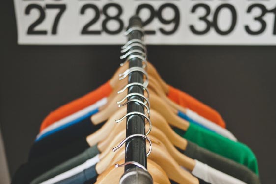 Clothes Hanging on a Rail
